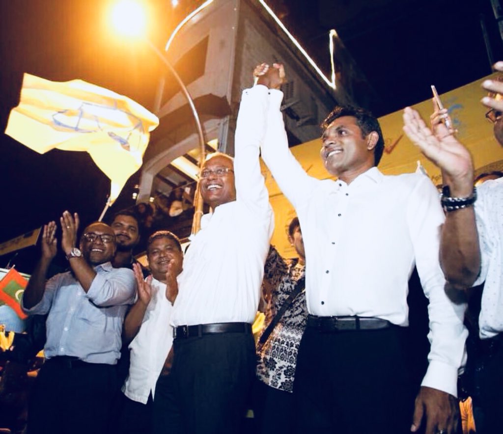 shafaaahhh's tweet photo. Congratulations to President- elect Hon. @ibusolih &amp; VP-elect Hon. @FaisalNasym. ⚖️💛 https://t.co/qpqJln0IwB