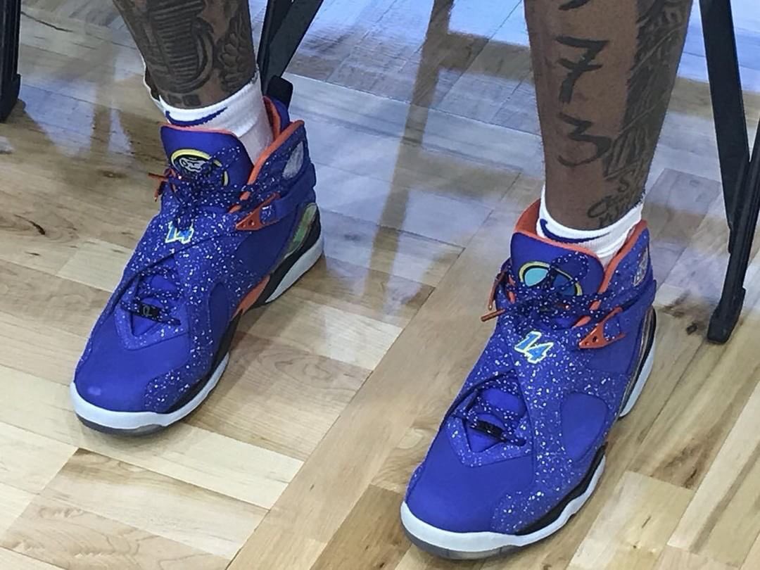 brkicks's tweet photo. Isaiah Briscoe wearing the Air Jordan 8 “Doernbecher” at @OrlandoMagic Media Day 🔥 https://t.co/jJY4vHUVjo