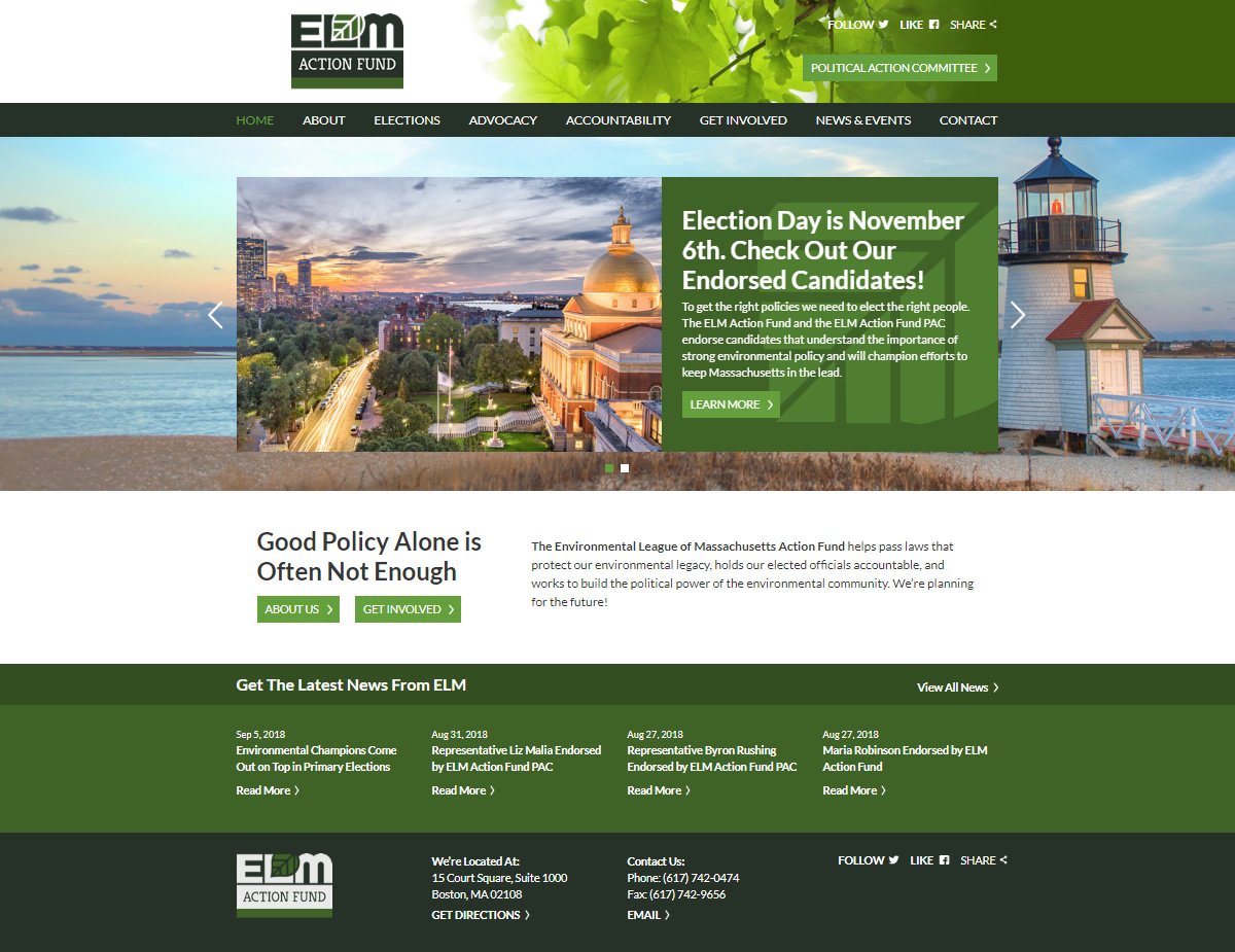 Excited to announce the launch of the new ELM Action Fund website! elmaction.org
#wordpress  #customwordpress #responsivedesign #responsivewebdesign #custom #responsive #mobile #Boston #holyoke #ma #cdevisionholyoke #election2018 #greenvoters #SaveLWCF #MAElections