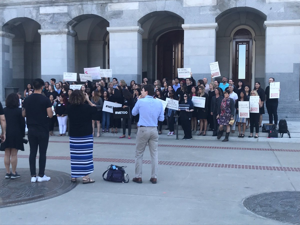 CorruptCristina's tweet photo. We stand with all cap staffers and @WeSaidEnough as they walk out in support of  #drford &amp; ALL victims of sexual harassment.
#MeToo #WeSaidEnough #TimesUp #BelieveSurvivors #believeher #believehim #AB403 https://t.co/xH9vy8jRO7