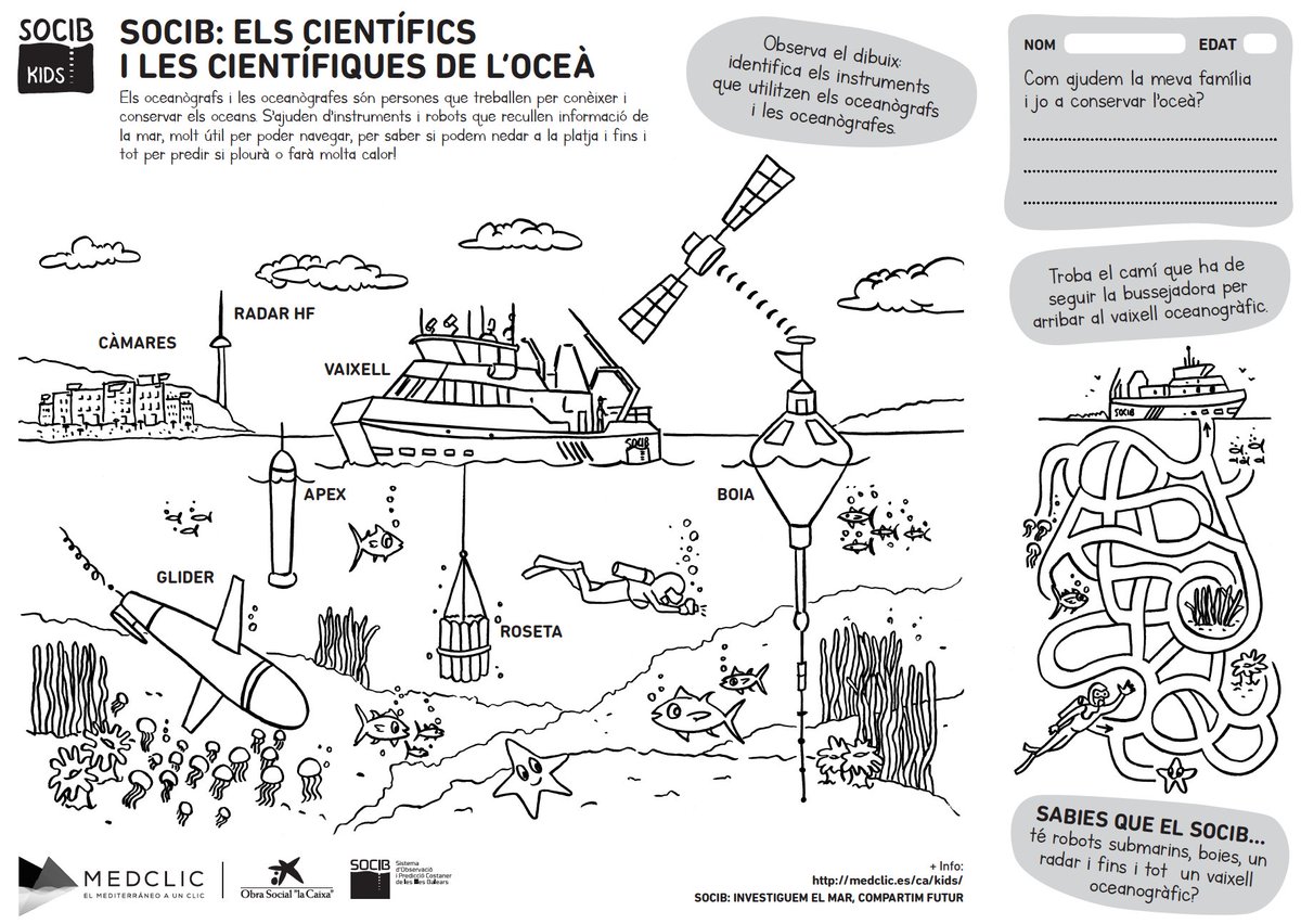 Med_clic's tweet photo. Ja tenim les làmines per pintar al taller 👧🏽🧑🏻#SOCIBKIDS de la #NitInvestigacioIB! A més, activitats per a tota la família: visites guiades al #BuqueOceanográfico SOCIB, exposició fotogràfica... 🗓️ 28 sep.18:00-21:00h #Palma +info: https://t.co/iUTMSvaQjv Us esperem! https://t.co/hzWP3A9AFm