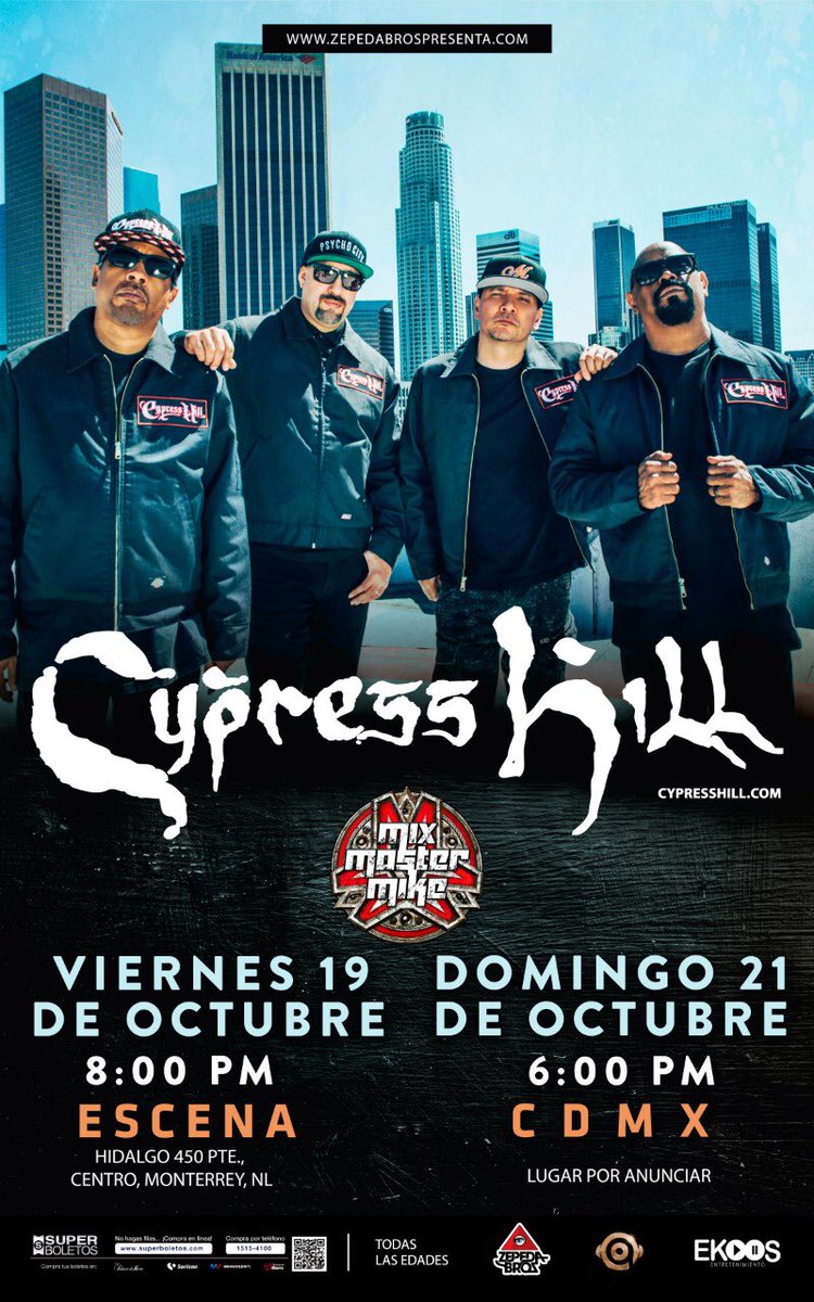 Ekoos Entretenimiento (@ekoosentreteni1) on Twitter photo 👉👉<a href="/cypresshill/">Cypress Hill ™</a> esta de vuelta a nuestro país y lo harán este próximo 19 de noviembre en <a href="/EscenaMonterrey/">Escena Monterrey</a> y el 21 en #cdmx
Boletos disponibles en <a href="/SuperboletosMx/">Superboletos</a> 🙌🏻🤘🏻🎟 👉👉<a href="/cypresshill/">Cypress Hill ™</a> esta de vuelta a nuestro país y lo harán este próximo 19 de noviembre en <a href="/EscenaMonterrey/">Escena Monterrey</a> y el 21 en #cdmx
Boletos disponibles en <a href="/SuperboletosMx/">Superboletos</a> 🙌🏻🤘🏻🎟