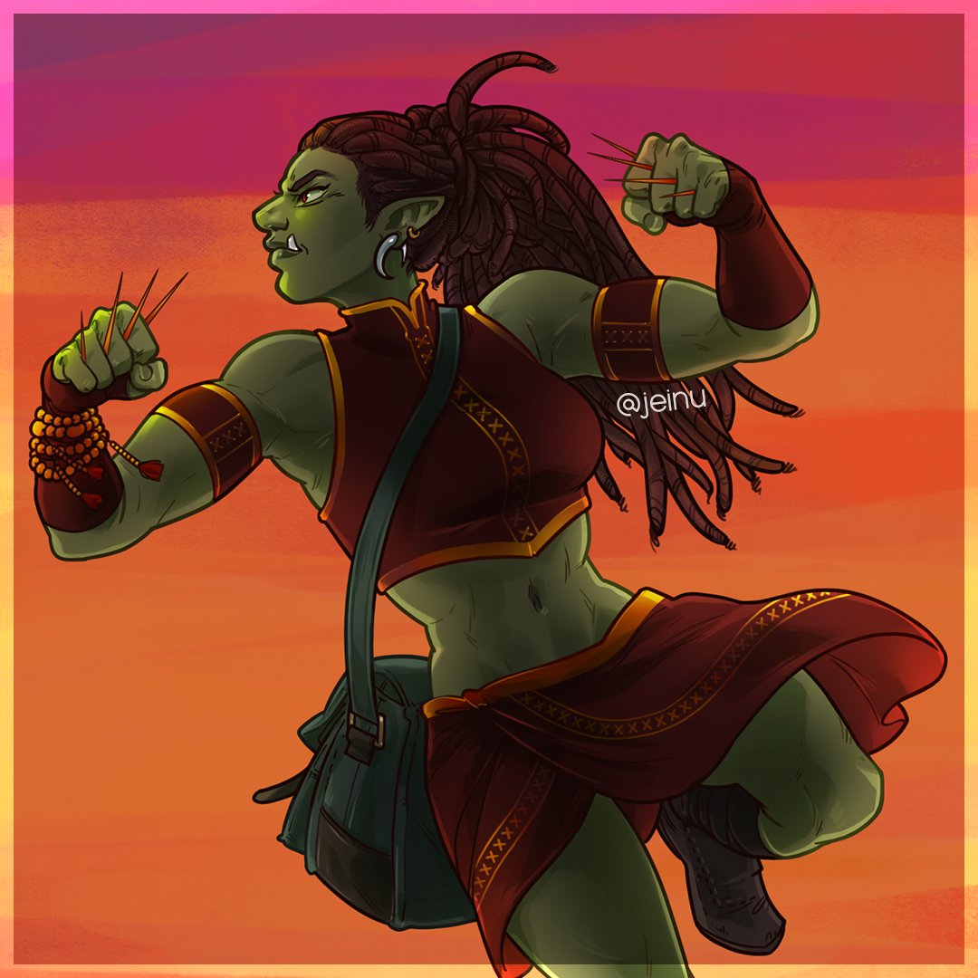 female half orc monk