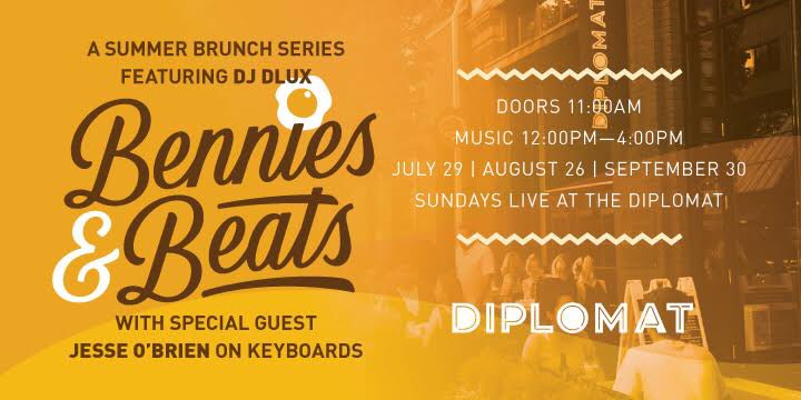 DiplomatHamOnt's tweet image. THIS Sunday #LiveAtTheDiplomat! Enjoy a delicious #brunch and final Summer showcase featuring DJ DLUX w/special guests ~Jesse O’Brien🎹 &amp;amp; Darcy Hepner🎷
Come for the food, stay for the music🍳🍹🎶 #HamOnt
Book your spot: thediplomat.ca / 905-523-4343