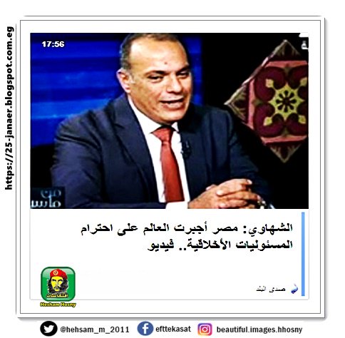 اللواء تامر الشهاوي، عضو مجلس النواب مصر أجبرت العالم على احترام المسئوليات الأخلاقية