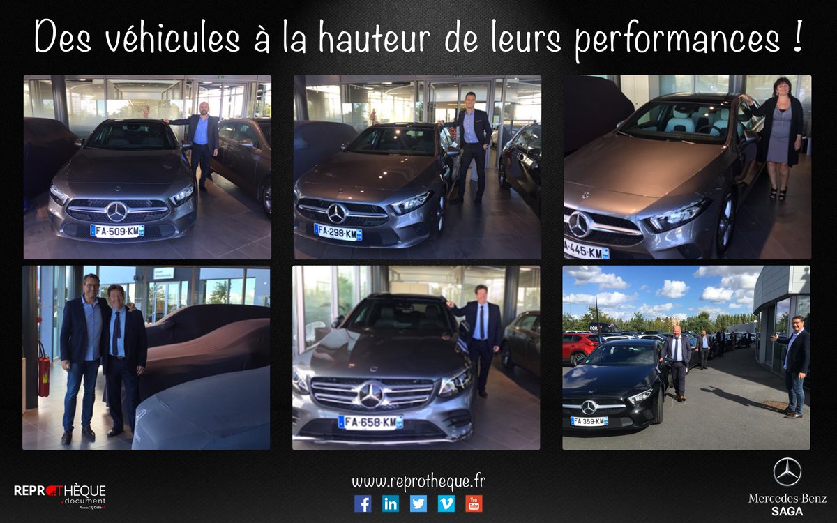 reprotheque's tweet photo. #Félicitations à Laurence, Laurent, François, Youcef et Philippe !

4 #ClasseA et un #GLC 🍾👏🏻

De belles récompenses pour de belles #performances.
Merci à @MercedesBenz pour la qualité de leur approche et leur professionnalisme.

#MercedesBenz #Congratulations #Work https://t.co/GtIF4FlVE1
