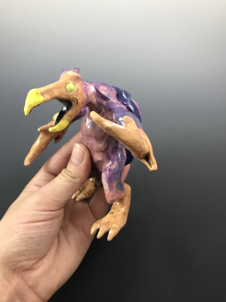 Hyydraworks's tweet photo. This is Susan the hook horror, another stoneware DnD figurine. #dnd #sculpture #fantasy #fanart https://t.co/JKara1XGmv