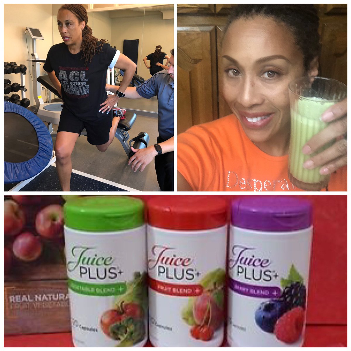 LaChandaDupard's tweet photo. Fueling my body “everyday” with the best nutrition for #health, #wealth, #weightbalance & #injuryrecovery!
🍋🍏🍌🍊🥑
1. #JuicePlus (link 🔝profile)
2. Complete shakes
3. #Juicing - added this week inspired by @rawchick62 (🍏 ginger root, 🍍 and 🍋 #acl
#postop5months https://t.co/LfAyepC4Is