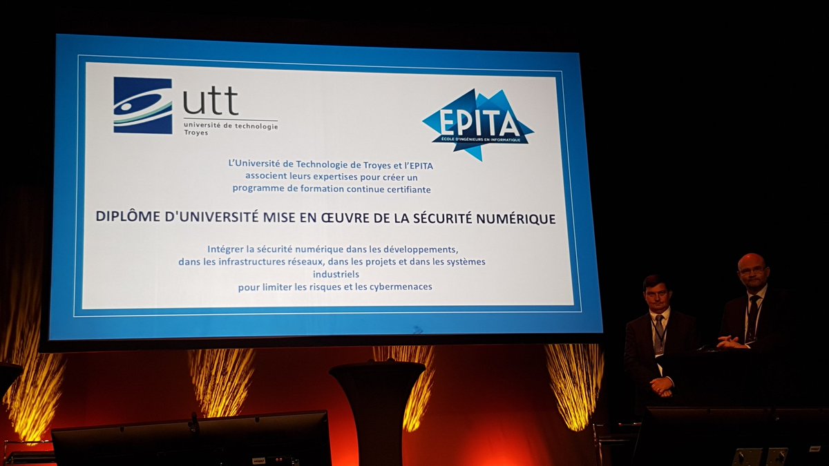 JoelCourtois's tweet photo. Médaille d'Argent pour #securesphere by Epita !!!
13ème édition #TropheesSecu2018
Bravo à toute l'équipe @EPITA @UTTroyes pour la création du Diplôme d'université : Mise en oeuvre de la sécurité numérique !!! https://t.co/okSM40AbzK