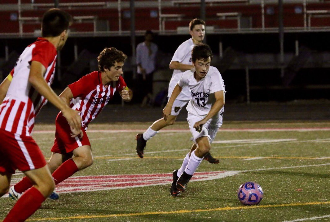 Our <a href="/GBNvsquadsoccer/">GBN Varsity Soccer</a> Boys Soccer team hosts Highland Park at 7 p.m. Tues in the Main Stadium. The boys split their last two games, winning at Deerfield 2-0 Thurs and then losing 3-1 at GBS Sat. Come out and cheer on your Spartans!  #GoSpartans!