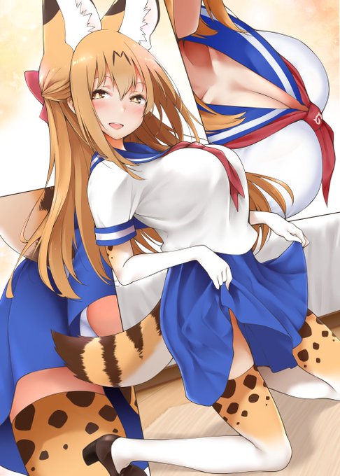 「へへーどう?これはヒトが勉強する時に着る服って博士が言ったよ、
可愛いでしょう?」
#オトナけもフレ
#長髪けもフレ
#魅惑のサーバル姉さん