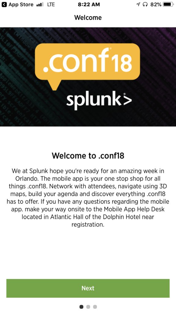 splunk's tweet photo. Everything you need for #splunkconf18 right in the palm of your hand. Download the Splunk Events mobile app to build your agenda, find your way with 3D maps, network with attendees and so, so much more. Get it now! https://t.co/7eooKhDeQe