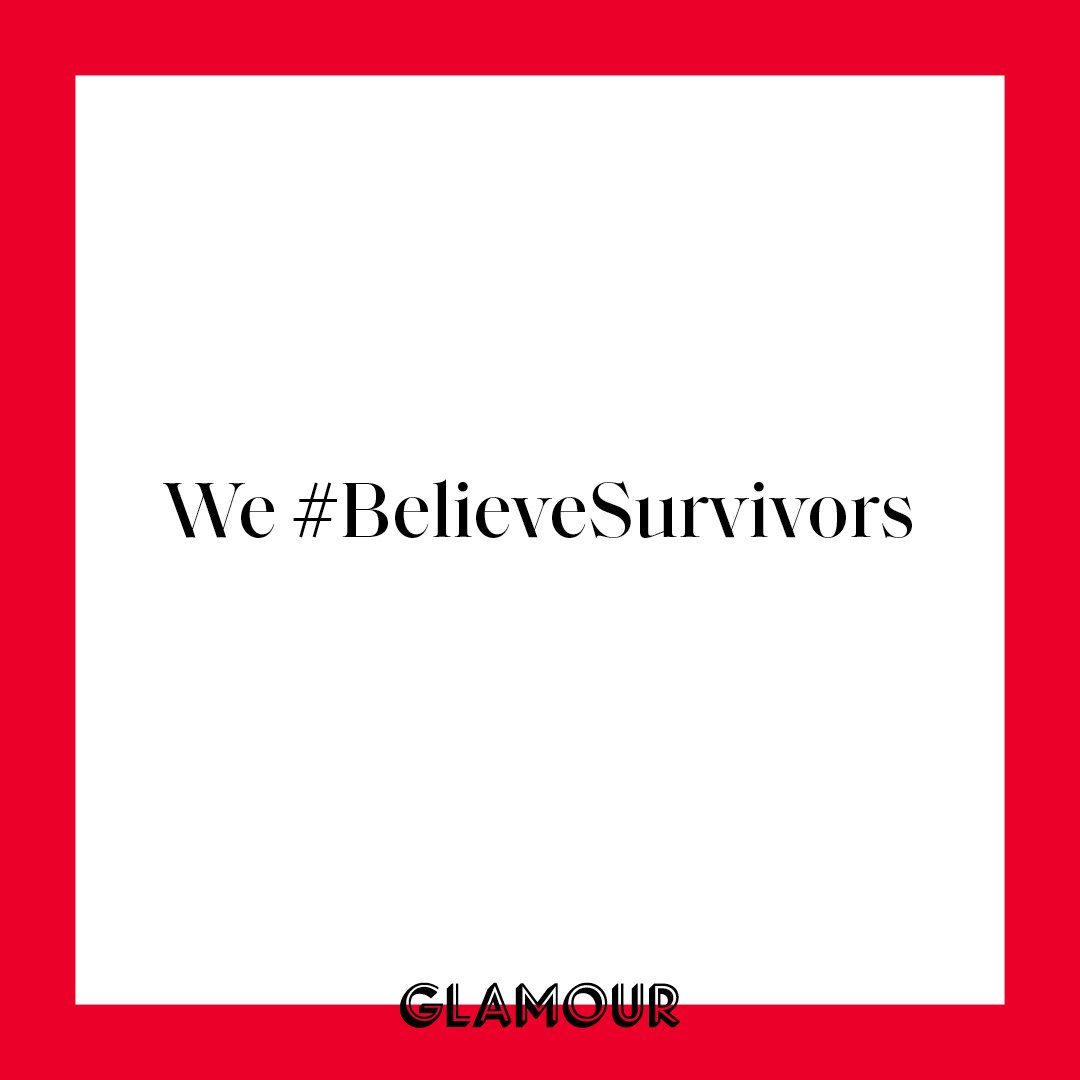 glamourmag's tweet photo. We see you. We hear you. We believe you. You are not alone. ✊ #BelieveSurvivors #TimesUp https://t.co/9ZAb0GMEET
