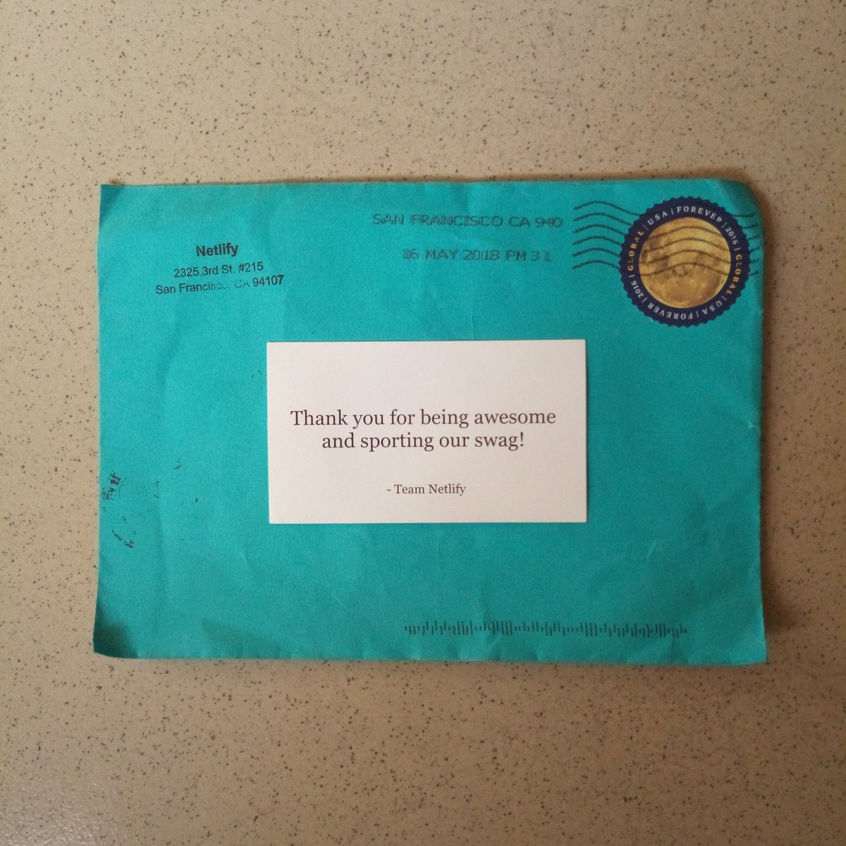 SomiariLucky's tweet image. I received a surprise sticker pack from @Netlify earlier today. Super Cool stuff.  Much appreciated! #PumpUpTheJam #NetlifyCMS