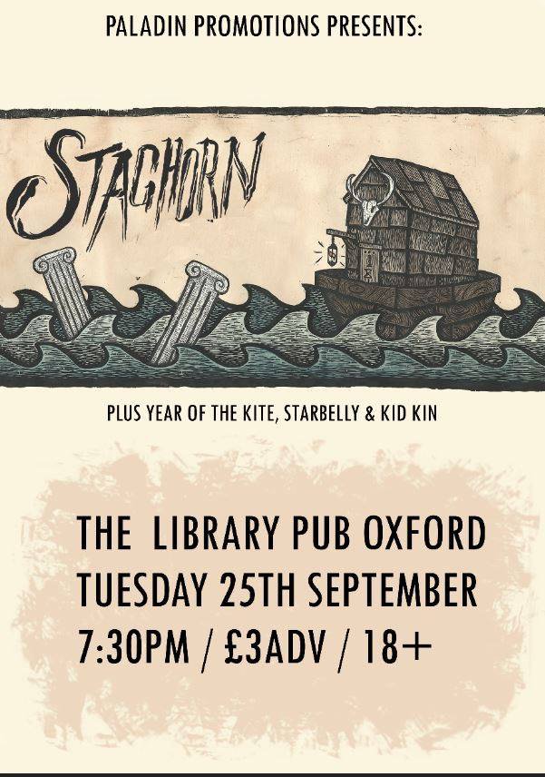 PALADINPROMO's tweet photo. TOMORROW, join @wearestaghorn ​performing @TheLibraryPub​ with support from @YearOfTheKite​, Starbelly​ and @Kid_Kin!! 

This is promising to be a great evening so don’t hesitate to get your £3 advanced tickets now: https://t.co/Dyw9vbzldU https://t.co/RknSHAfDEn
