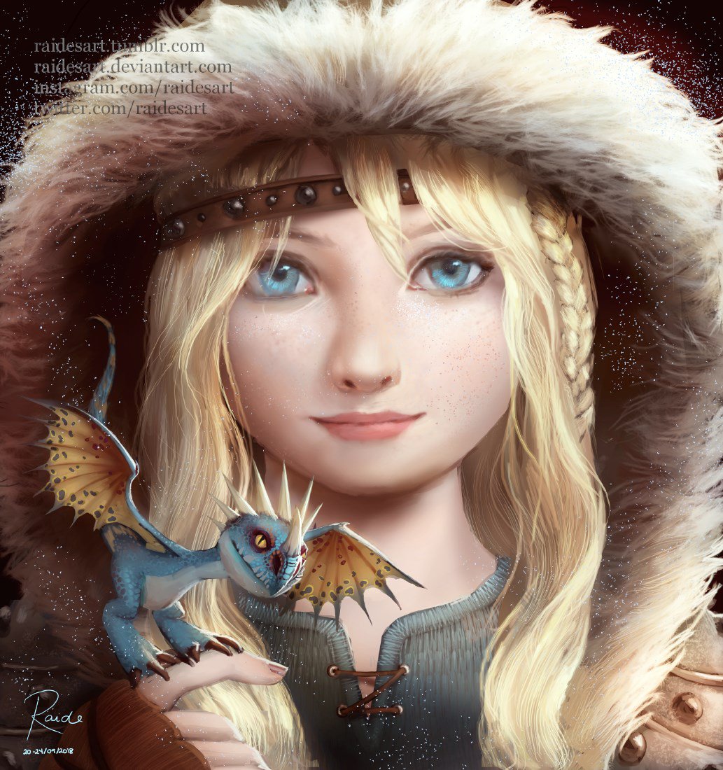 RaidesArt's tweet image. Repainted the Astrid portrait that most people voted for on Tumblr and Instagram :) I’ll make another post where I compare the two soon.
I hope you like this! #digitalart #portrait #httyd #HTTYD3
