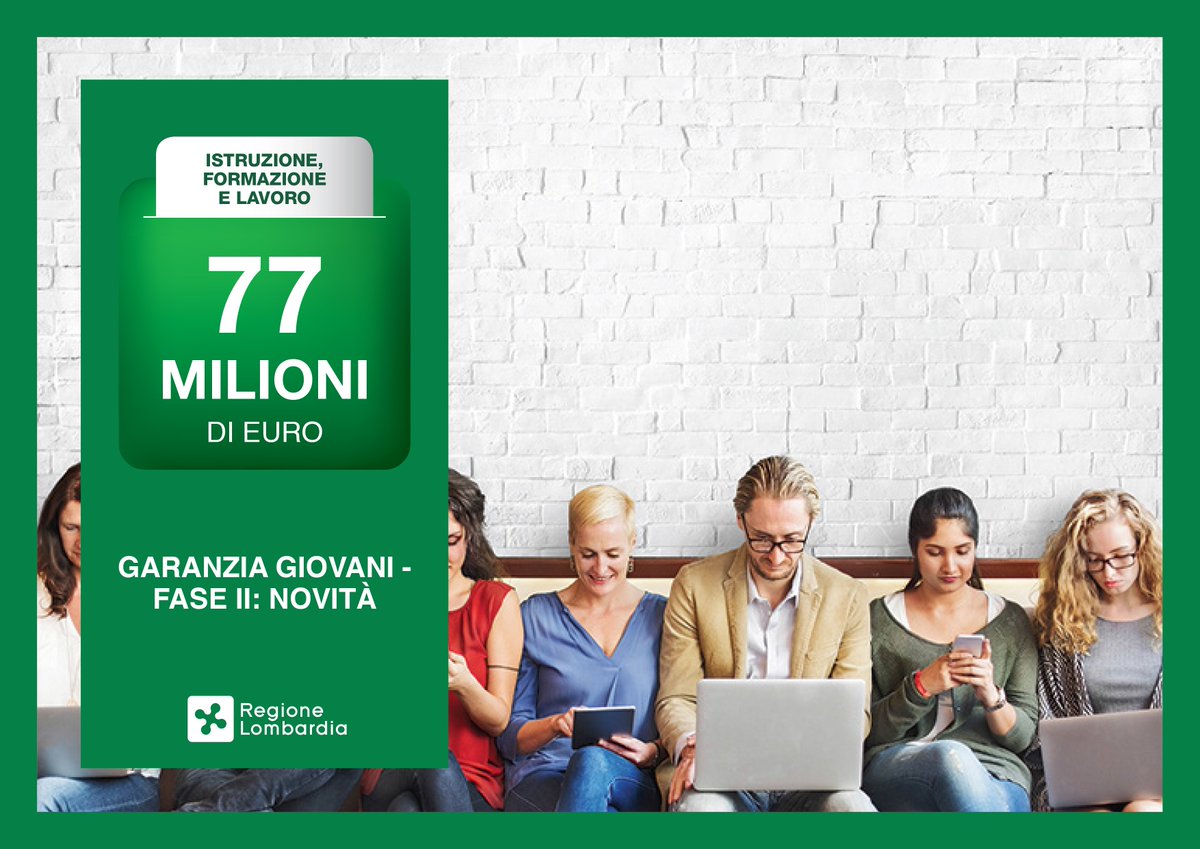 marticambiaghi's tweet photo. Approvato oggi in Giunta il Piano esecutivo regionale #GaranziaGiovani.
Crediamo e puntiamo sui #giovani e con questo bando di #RegioneLombardia diamo risposte concrete agli #under29 in cerca di #lavoro.
➡️Articolo completo qui: https://t.co/JVFctgvkXL
#LombardiaAlLavoro https://t.co/5w7e0Ao9XU
