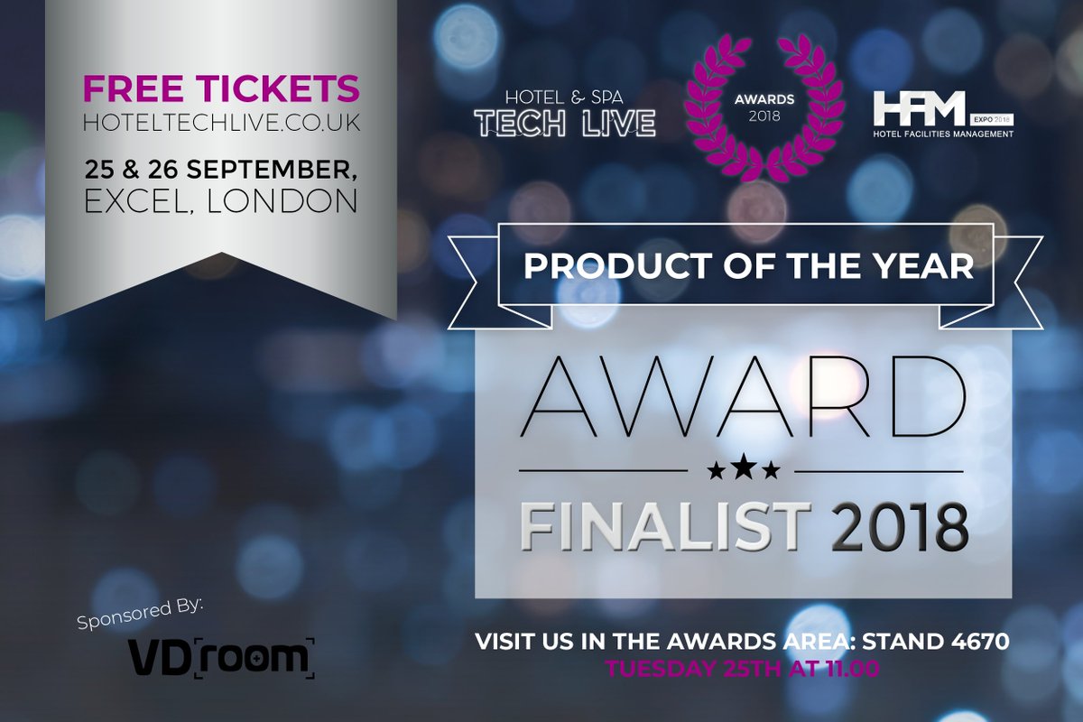 In the UK over the next 2 days? Visit us @ booth 4770 @HotelTechLive to experience our immersive gesture control technology for Hotels &amp; Hospitality. Plus we've been nominated as Product of the Year! See you tomorrow @ExCeLLondon! #interactivedisplays #immersiveexperiences