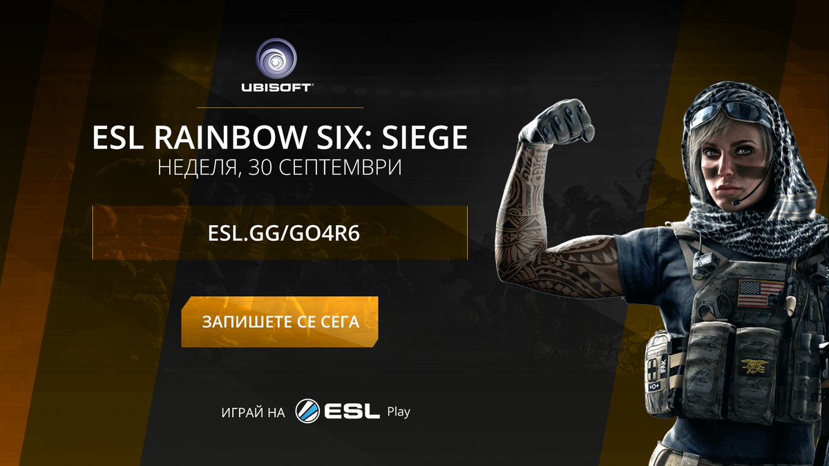 eslbg's tweet photo. Фен сте на @Rainbow6Game? 🤔 Запишете се за неделните ни европейски купи и играйте за нашите парични награди!
✍️ https://t.co/64J1nSYzQD https://t.co/GWNyMcEFF2