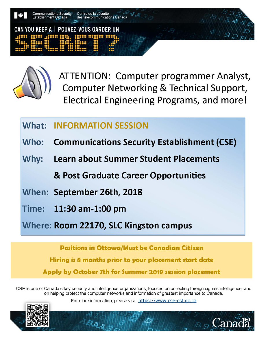 SLCCareer's tweet photo. ATTN: Students of Computer Programmer Analyst, Computer Networking &amp;Technical Support, Electrical Engineering, etc! Don't forget the CSE info session on Wednesday! https://t.co/sLduC4rOO3
