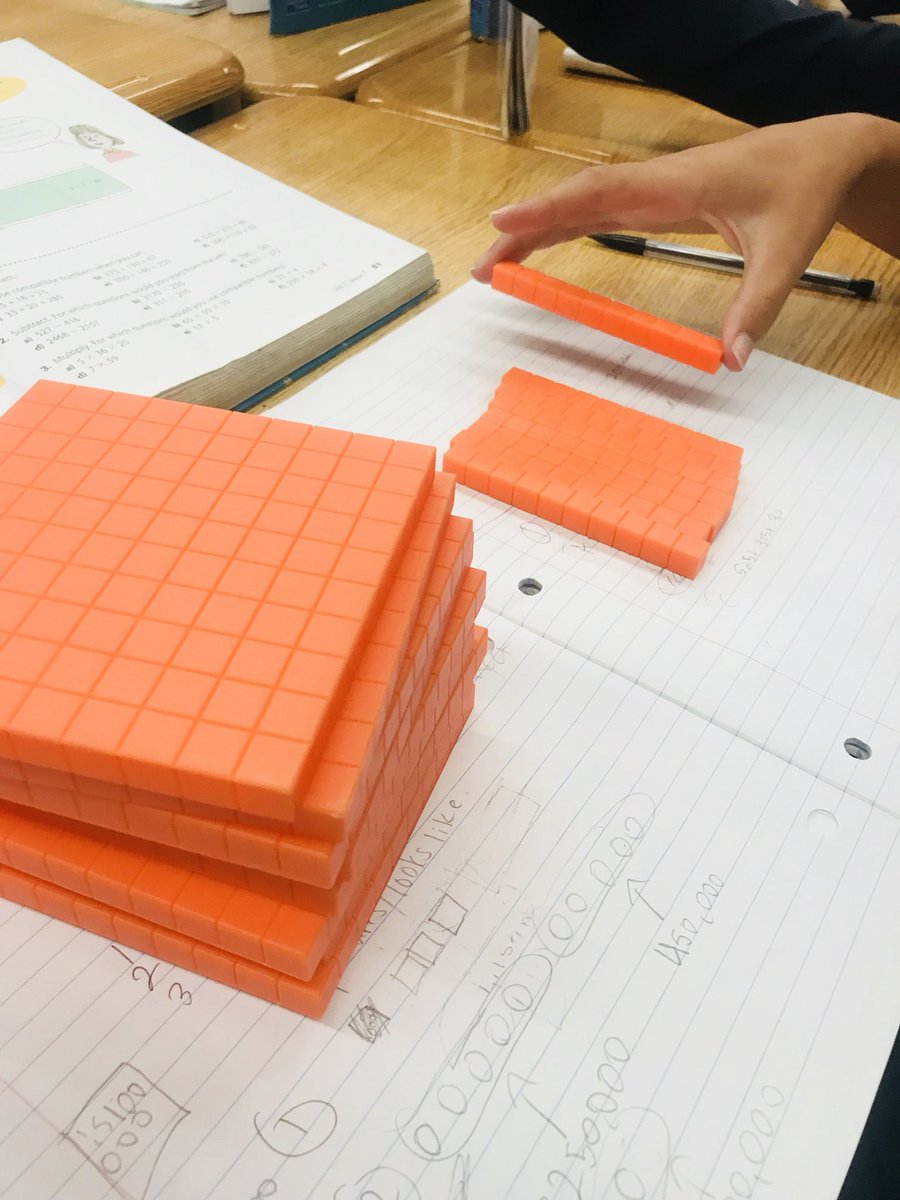 msasully's tweet photo. Working on addition and subtraction strategies with base ten blocks @CobblestoneES @GEDSB #granderieRMS https://t.co/UlDMvraJSM