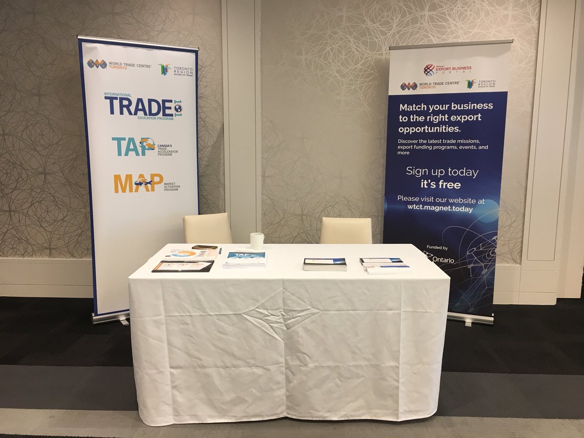 WTC_TO's tweet image. Visit our booth to learn more about our #TAPProgram and how you can participate! We’re here with @MagnetExport! #SmallBizSummit