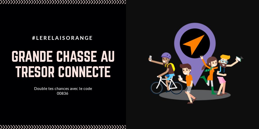 Avis aux bordelais #LeRelaisOrange 
Orange organise une grande chasse aux trésors à partir du 28 septembre
Plein de cadeaux à gagner en téléchargeant l'application #LeRelaisOrange
Double tes points grâce à mon code privilège : 00836
#Bordeaux #ad