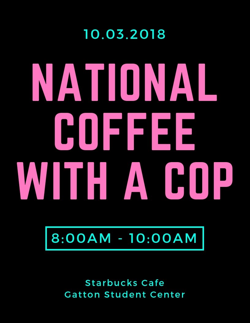 SAVE THE DATE: Celebrate National Coffee with a Cop Day on Oct 3rd from 8 am-10 am at <a href="/UKYbookstore/">UK Bookstore</a> in the Gatton Student Center. UK Police Officers are excited to get to know you and answer any questions you may have over free coffee and refreshments. #EspressoYourself  🍩☕️🍪