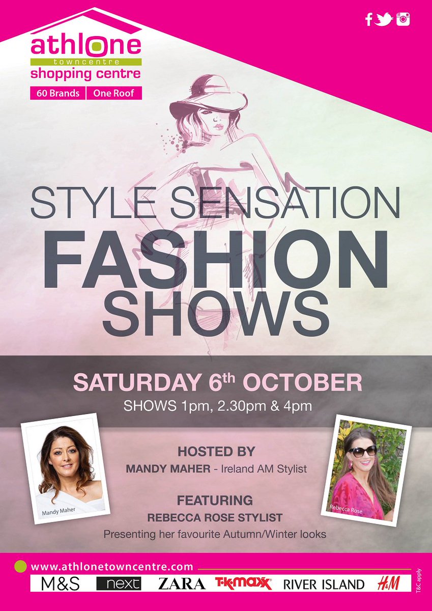 Athlone Towncentre (@athlonetc) on Twitter photo Join Ireland AM Stylist, Mandy Maher in Athlone Towncentre on Saturday 6th of October for an afternoon Autumn/Winter Style Inspiration!
<a href="/RRoseStylist/">Rebecca Rose Stylist</a> will be showcasing some of her favourite trends of the season on the day too!
Find out more: ow.ly/vmY630lWMe1 Join Ireland AM Stylist, Mandy Maher in Athlone Towncentre on Saturday 6th of October for an afternoon Autumn/Winter Style Inspiration!
<a href="/RRoseStylist/">Rebecca Rose Stylist</a> will be showcasing some of her favourite trends of the season on the day too!
Find out more: ow.ly/vmY630lWMe1