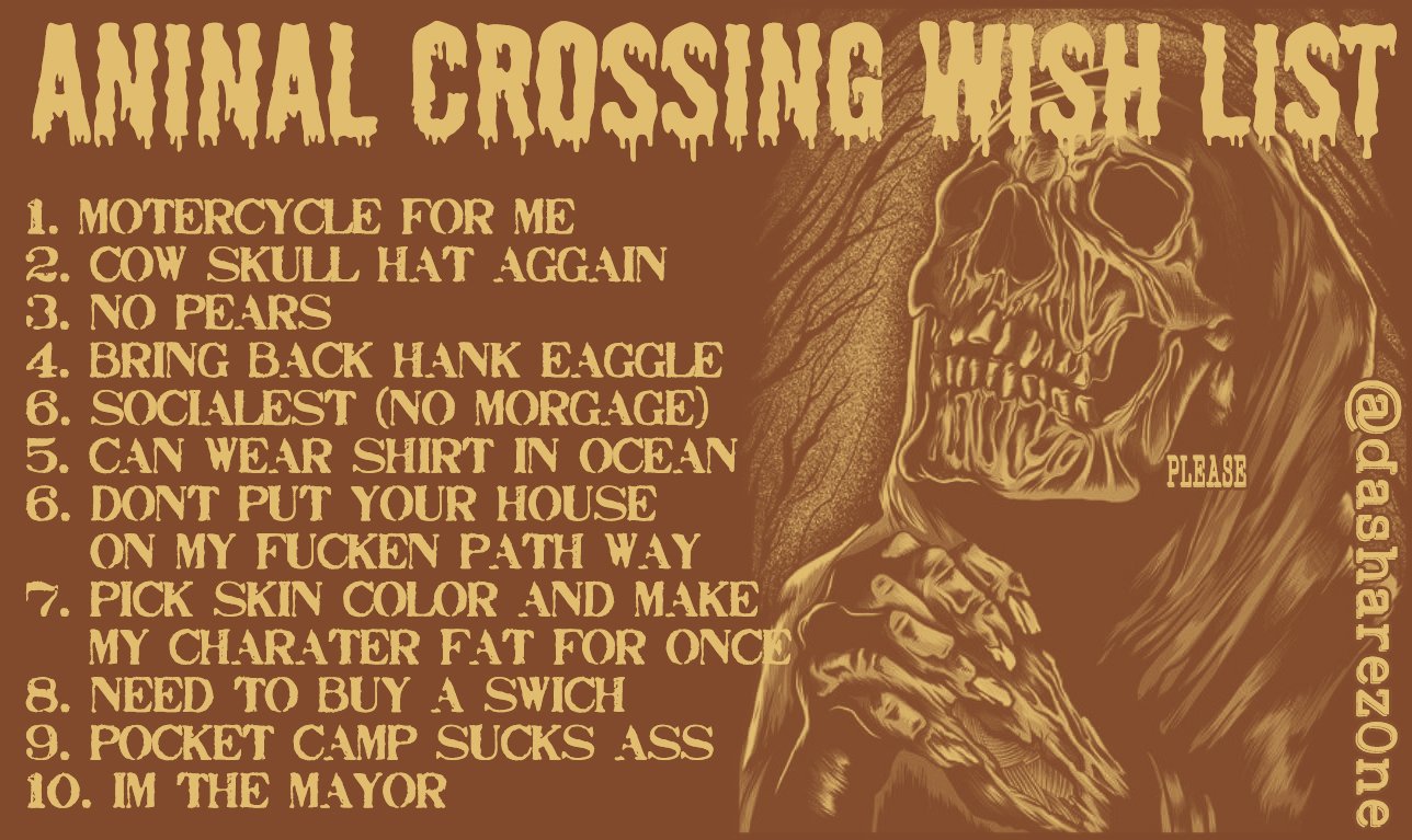 ANINAL CROSING WISH LIST FOR DA NEW CROSSING 2019 - https://t.co/Qtp3PuUDXE ADMNI