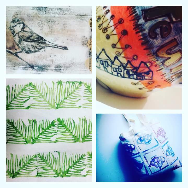 Love all things handmade? Something for you and the ones you love! Tote bags, ceramic personalised coasters AND a monoprint Christmas cards #materialworld #handmade #handmadegifts #bottlesandbrushes #bbcaerphilly #bbllandaffnorth #wellbeing #totebag #printmaking #imagetransfer