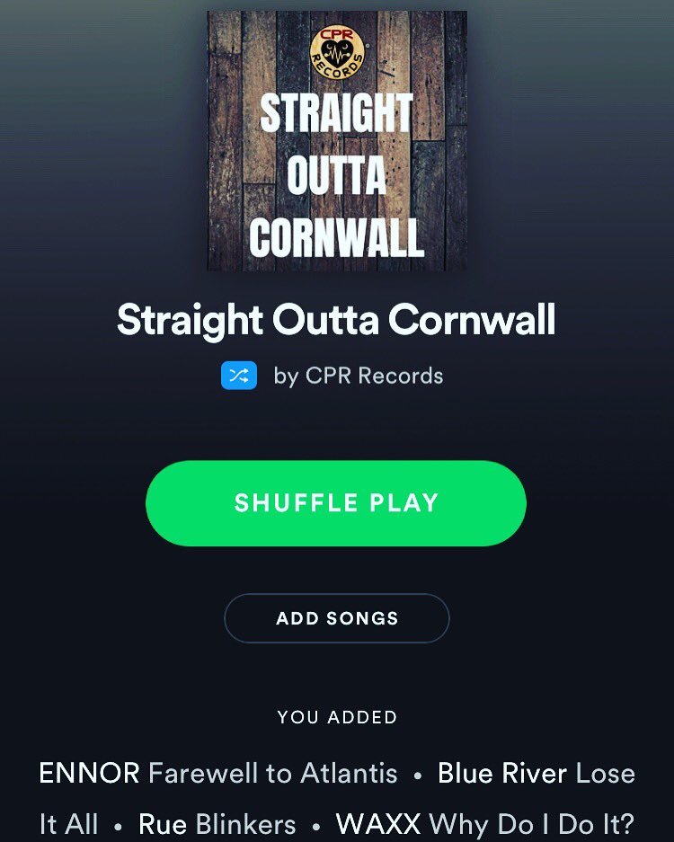 Check out our straight outta Cornwall Spotify playlist! Make sure you send us your music to get added! Occasionally we pick our top 5 and review them on our website, get involved its free! submit@cprrecords.co.uk

#cornwall #cornwallmusic #musicblogs #indiemusic #edm #Playlist
