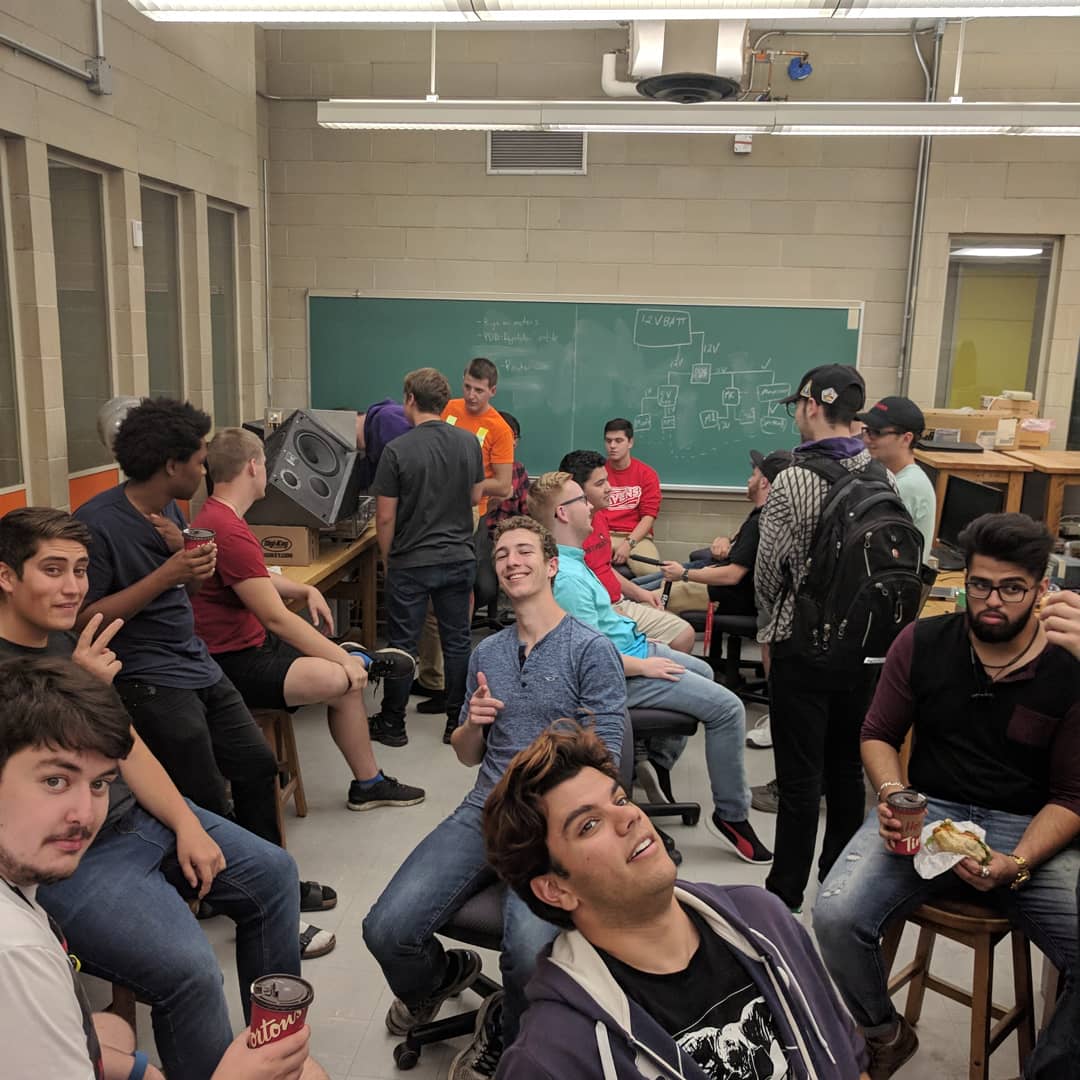 CUSpaceRobotics's tweet image. How do you spend a weekend when the powers out all across town?
We built another robot!
DJ Roomba was built in only 15 hours, and features 2 wheel drive, Bluetooth, 100W of stereo sound, entirely driven from your phone.
Keep an eye out at our events, including maker faire Ottawa!