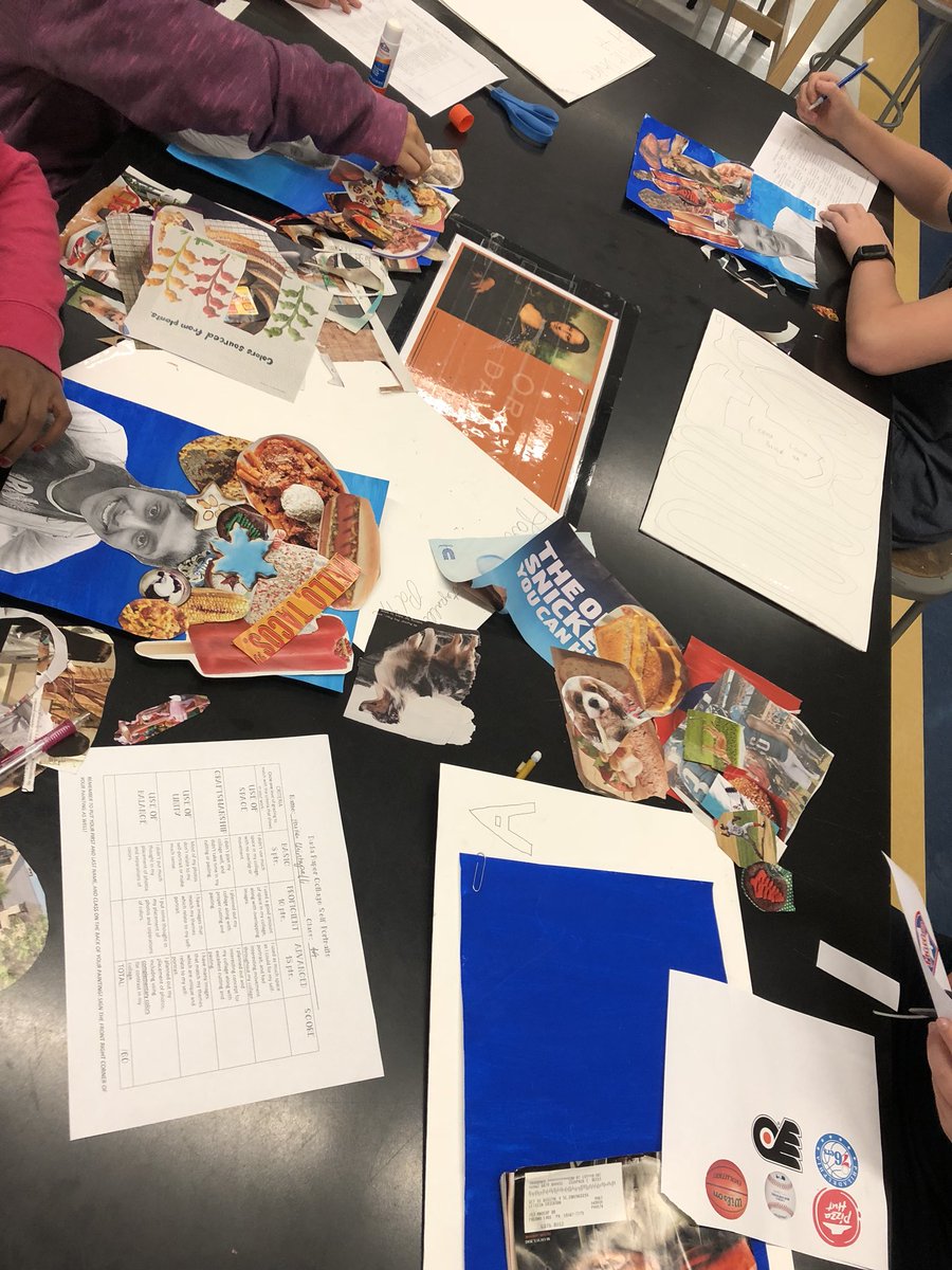 mrspirolliCBart's tweet photo. 8th graders @CBTamanendMS finished their Dada self-portraits today! Using different images to communicate an idea in a fun way! @CBSDart https://t.co/zlasE8DKb0