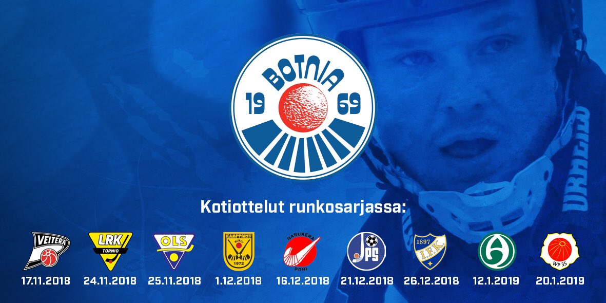 Kotiottelut runkosarjassa kaudella 2018/19 💙 #botniabandy #bandyliiga