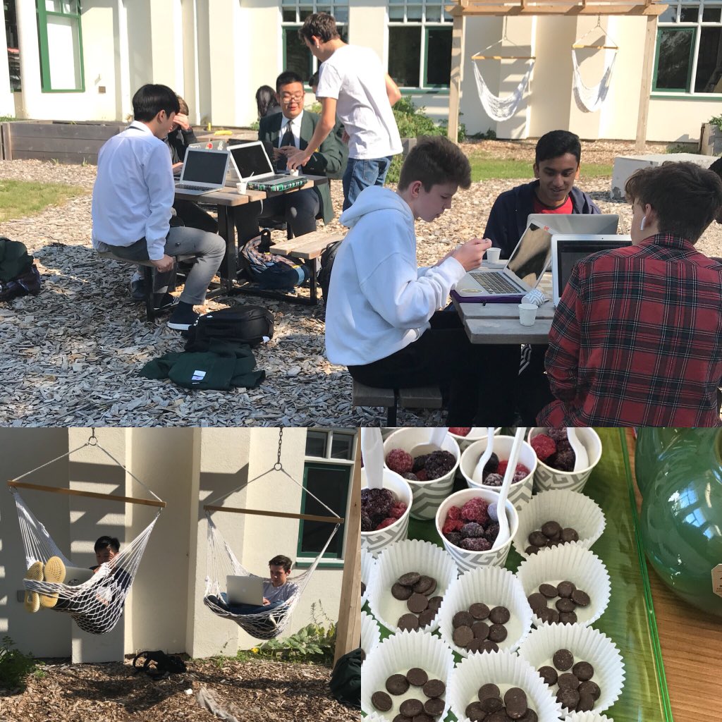 StephJackman4's tweet photo. @LakefieldCS our grade 10s reflect on the four thrive habits - eat, sleep, move, think - and connect them to optimizing our organ systems. All this while enjoying some berries, dark chocolate, green tea, and today's beautiful weather. #outdoorseveryday https://t.co/Fb9mnRiydN