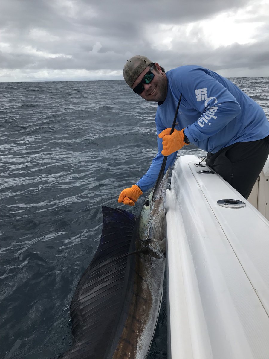 thearcheryden's tweet photo. Owner @LoganWh18374048 on his honeymoon catchin some sail fish in Costa Rica! Even bigger congrats to you and Ashley! https://t.co/S4zHdU37gZ