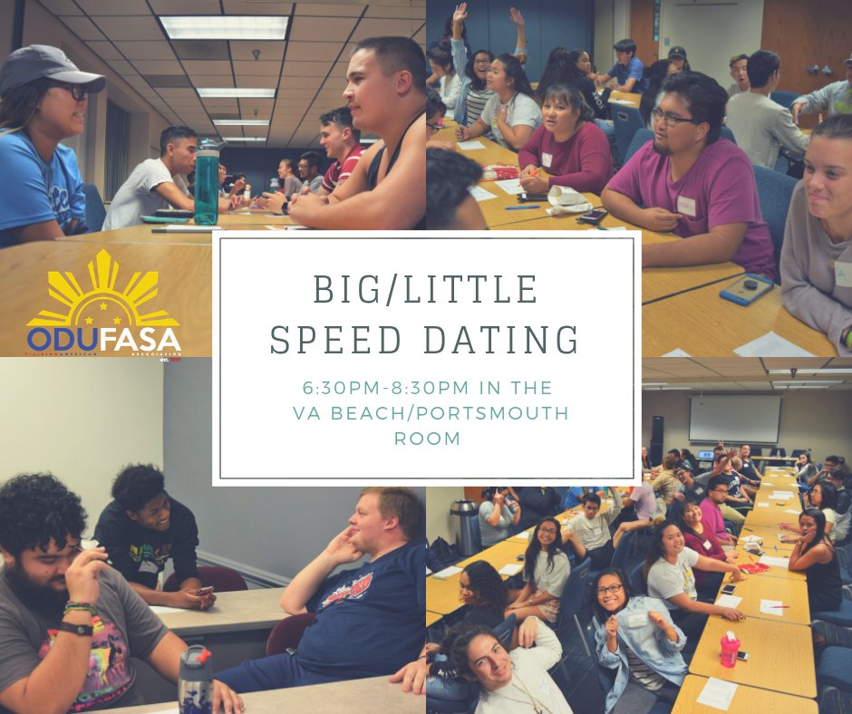 odufasa's tweet photo. Pagkilala Week is here! Today is the first day and we are doing big/little speed dating! Make sure to come out to the Webb Center (VA Beach/Portsmouth Rm) to participate in the festivities! https://t.co/drNeJuBIwo