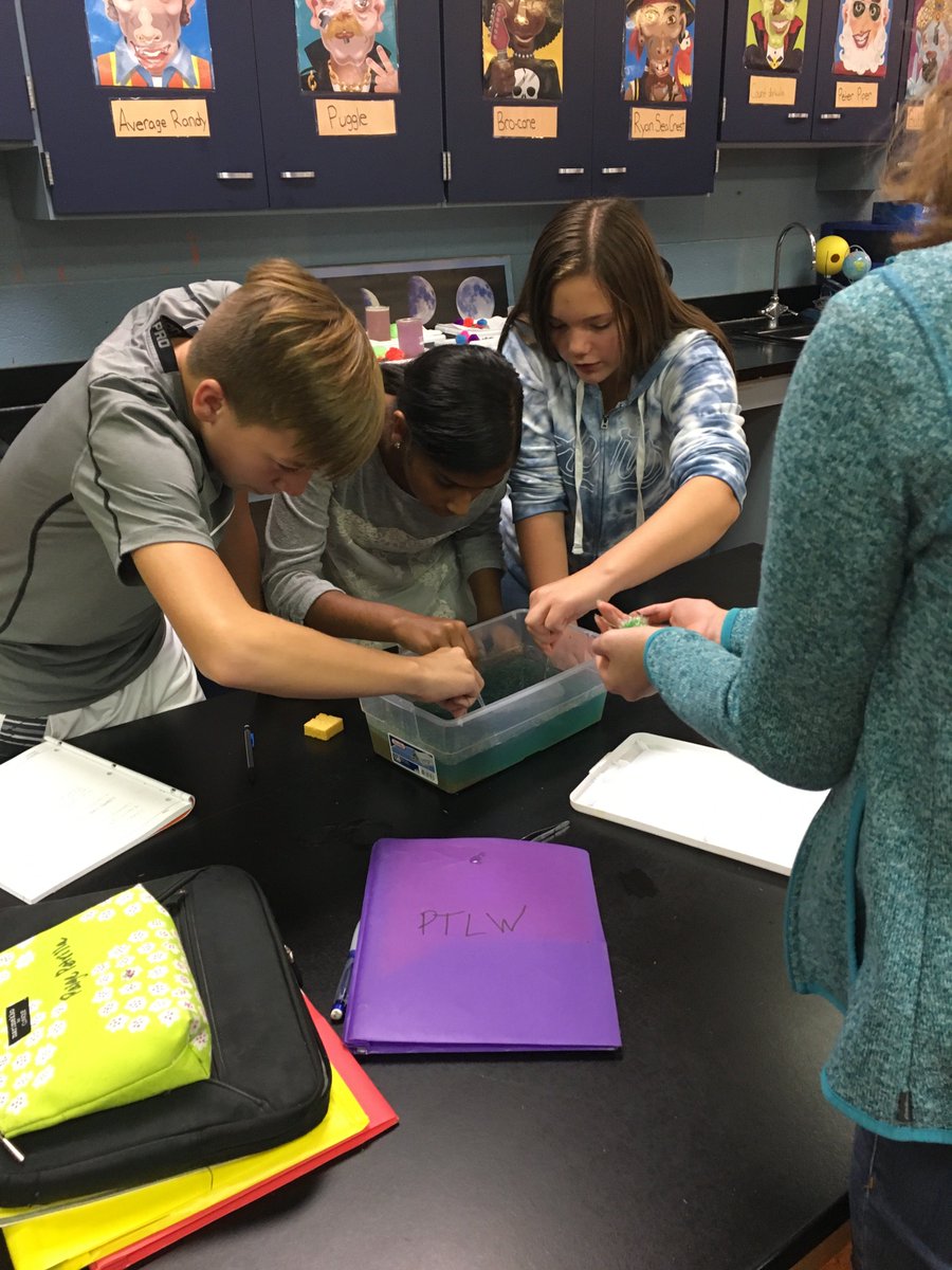 VasuMegan's tweet photo. Willetts Project Lead the Way students hard at work acting as chemical engineers to clean up an oil spill simulation today!  Great work, kiddos! @BrunswickCSD @PLTWorg @BCSDWilletts #BtheDIFFERENCE #BrunswickPRIDE https://t.co/QUwc3b1UKX