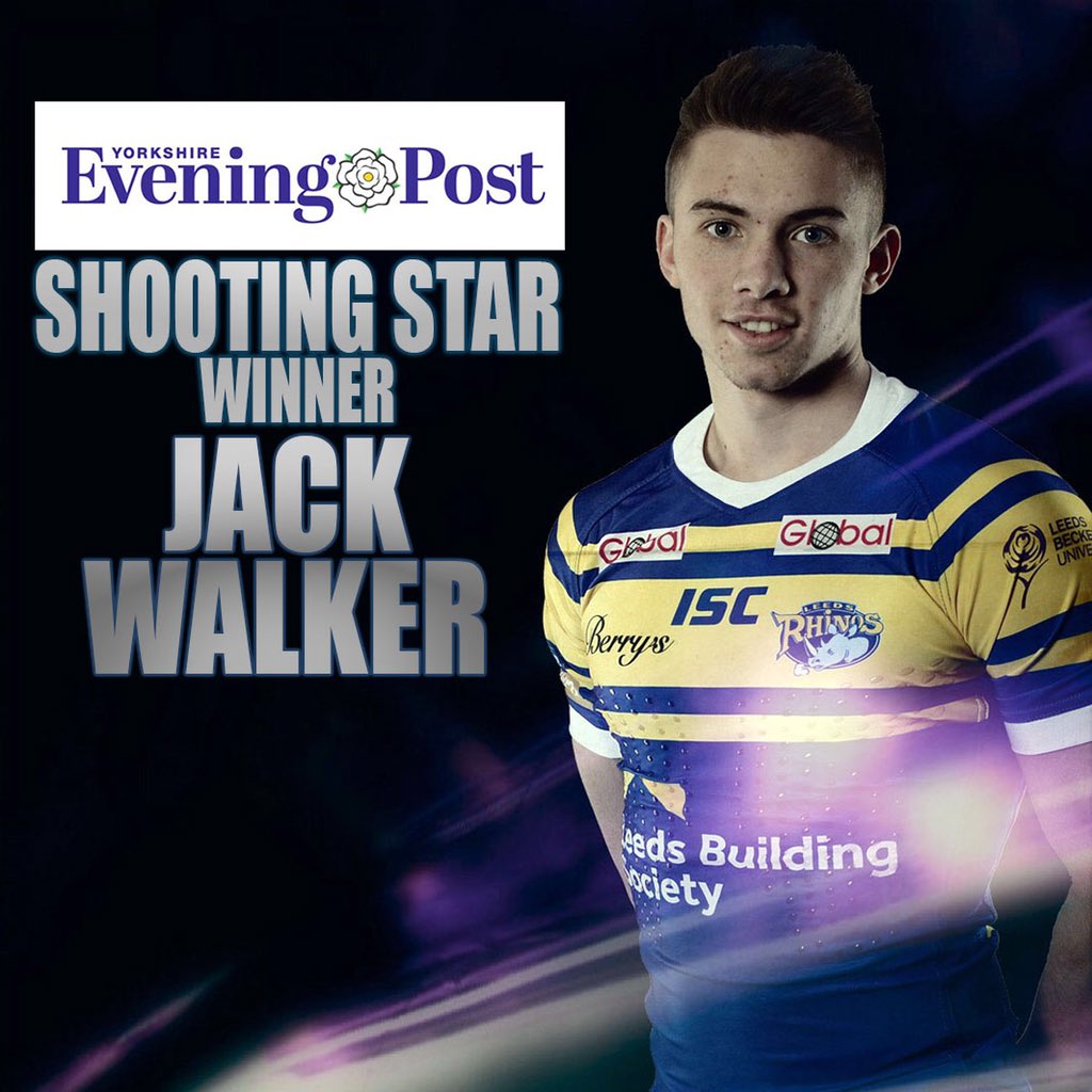 leedsrhinos's tweet photo. The next award goes to @JackWakka1 who has been named the @LeedsNews Shooting Star winner https://t.co/SbQCDLYu8Z