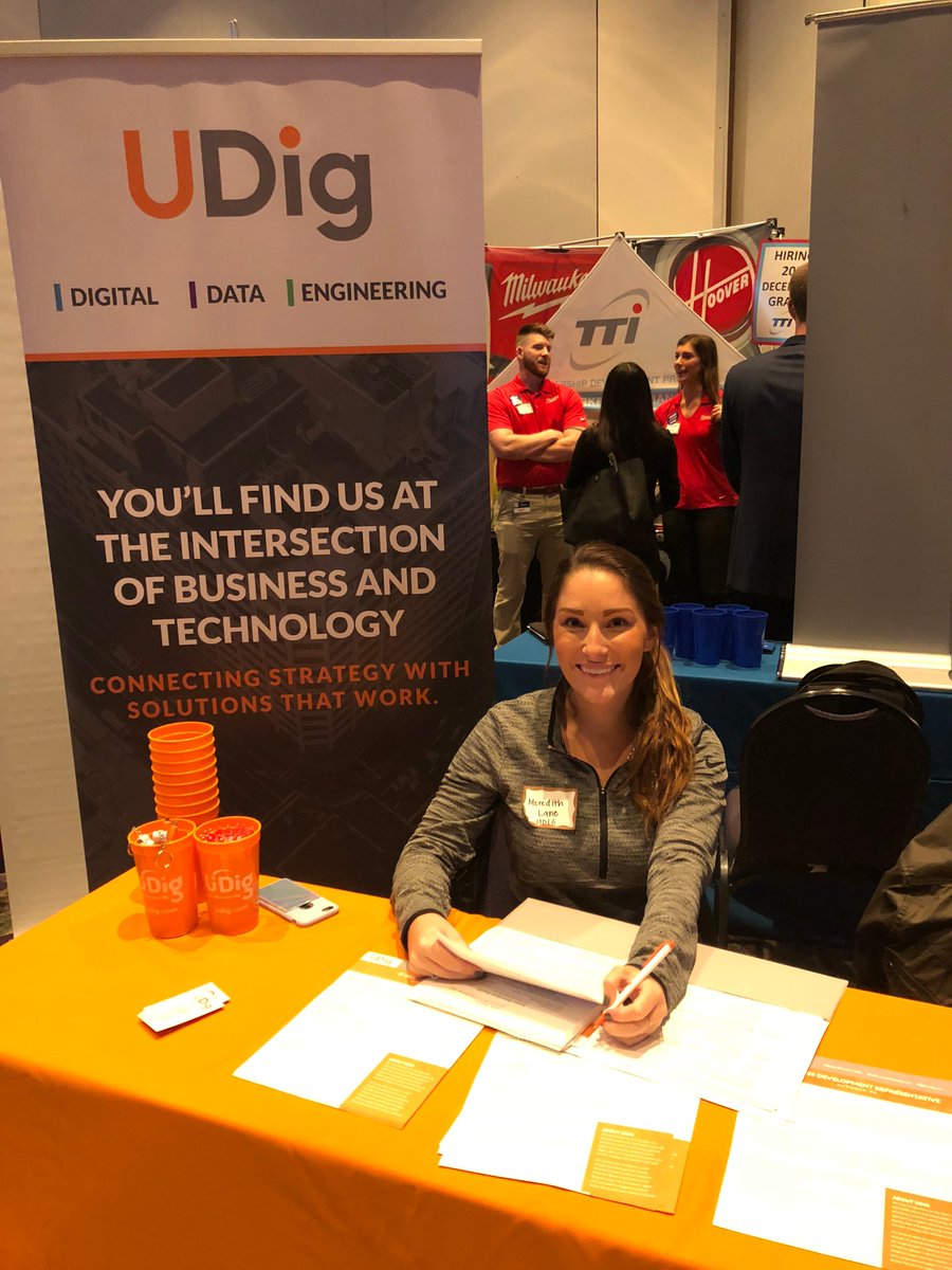 UDigTech's tweet image. Our team had a great time today at @jmucap&apos;s Career Fair! #techinterns #JMU