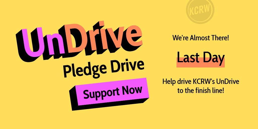 kcrw's tweet image. Last day to #SupportKCRW for our first UnDrive Pledge Drive! 
We haven't interrupted on-air programming for the last 3 weeks, but still need your help to finish strong 💪
Join before midnight (plus, be entered to win a trip to the Australian Outback!): kcrw.co/2O5yjHb