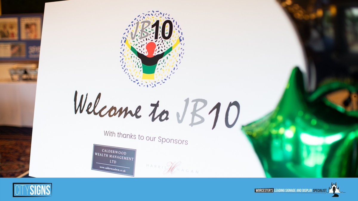 We were delighted to provide bespoke signage to @TheJBTrust for their 10 year anniversary event recently. If you have an event and require some one-off signage, we have a wide range of options that can fit your budget. #WorcestershireHour #signage