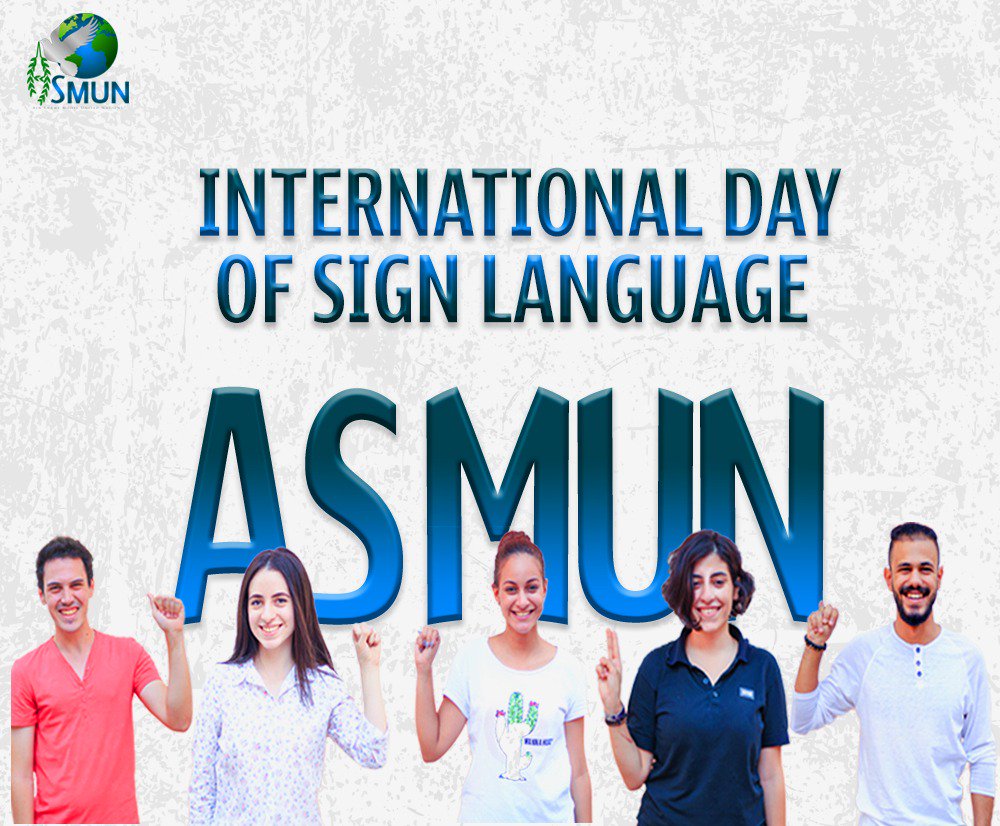 asmun_official's tweet photo. ASMUN is celebrating the start of the official international week of the deaf. 
Stand with us, be a deaf activist and share the hashtag " #Spread_the_sign "

#ASMUN 
#ASMUN19
#Watch_Us_Expand 
@UN https://t.co/21wXsQFmod