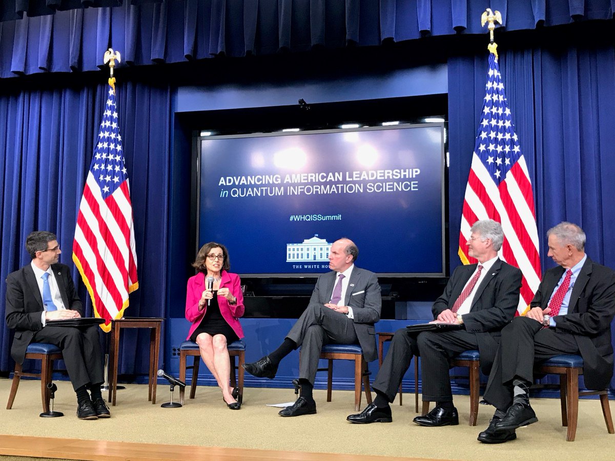 White House OSTP (@whostp45) on Twitter photo Today at the #WHQISSummit, <a href="/WHOSTP/">White House Office of Science & Technology Policy</a>'s Jake Taylor, <a href="/NSF/">U.S. National Science Foundation</a>'s France Córdova, <a href="/ENERGY/">U.S. Department of Energy</a>'s Paul Dabbar, @usnistgov's Walter Copan and @DeptofDefense's Michael Griffin discuss R&D, scientific coordination, and U.S. leadership in quantum. <a href="/quantum_jake/">Jake Taylor</a> <a href="/ScienceUnderSec/">Paul Dabbar</a> <a href="/waltercopan/">Walter Copan</a> <a href="/DARPA/">DARPA</a> Today at the #WHQISSummit, <a href="/WHOSTP/">White House Office of Science & Technology Policy</a>'s Jake Taylor, <a href="/NSF/">U.S. National Science Foundation</a>'s France Córdova, <a href="/ENERGY/">U.S. Department of Energy</a>'s Paul Dabbar, @usnistgov's Walter Copan and @DeptofDefense's Michael Griffin discuss R&D, scientific coordination, and U.S. leadership in quantum. <a href="/quantum_jake/">Jake Taylor</a> <a href="/ScienceUnderSec/">Paul Dabbar</a> <a href="/waltercopan/">Walter Copan</a> <a href="/DARPA/">DARPA</a>