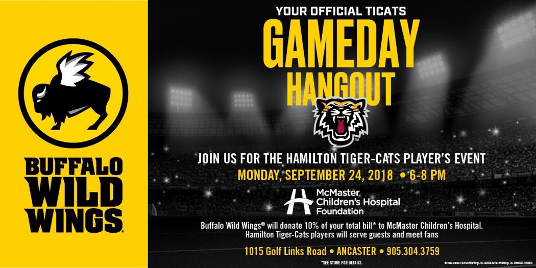 No dinner plans tonight? 💭 

Join us at <a href="/BWWingsCanada/">Buffalo Wild Wings</a> - Ancaster for our Celebrity Server event in support of @HamHealth!