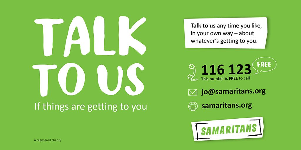 If you've been affected by tonight's <a href="/BBCPanorama/">BBC Panorama</a> our volunteers are here to listen 📱116 123 📧 jo@samaritans.org #Panorama