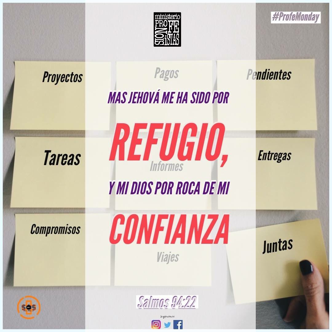 ProfesIBMty's tweet photo. #SoSProfesionistasIBMty te desea una excelente semana y cual sea tu agenda esta semana pongamos nuestro #refugio y #confianza en Dios #ProfeMonday https://t.co/CXs0SpK1D0