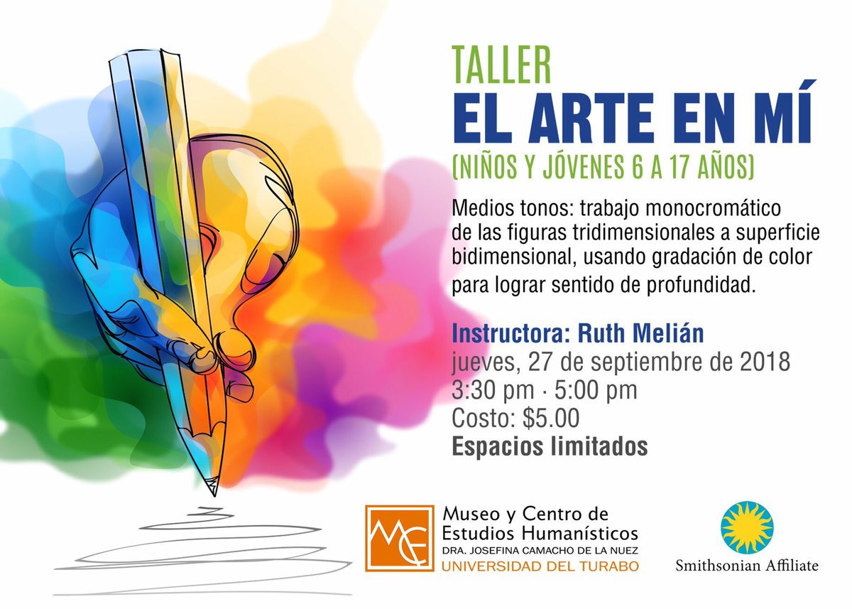 MuseoUT's tweet photo. Taller para niños y jóvenes de 6 a 17 años. Para información y matrícula 787-743-7979, exts. 4135, 4121. https://t.co/a9JWfPEYk3