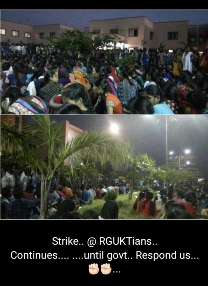 Sanghavi111's tweet photo. #IIIT @KTRTRS @KadiyamSrihari @TelanganaCMO @PawanKalyan
@governervisitrgukt #visitrgukt #corruptionfreergukt  Sir we (RGUKT, basar students) are trying hard to resolve our problems.many tweets, silent protest yet no response. University had declared holidays tointerruptstudents. https://t.co/U10mYSoRmU